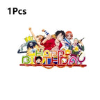 117 Pcs One Piece Party Supplies-One Piece Party Banner Balloons Cake Topper Plates Etc One Piece Birthday Party Decorations