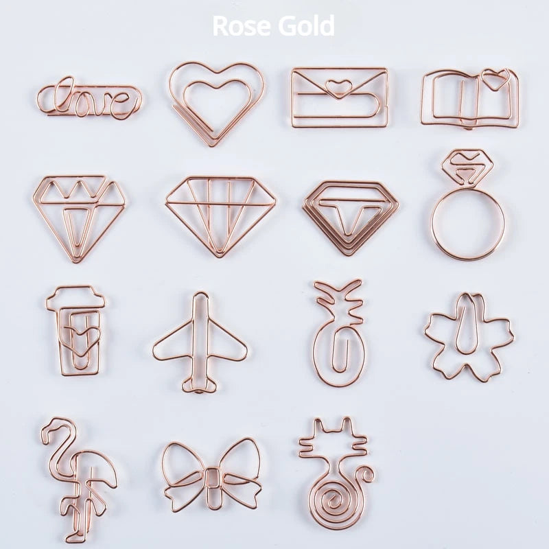 10pcs/set Metal Paperclips Multiple Cartoon Heart Animal Styles Paper Clip Book Scrapbook Planner Page Bookmark Binder Clip