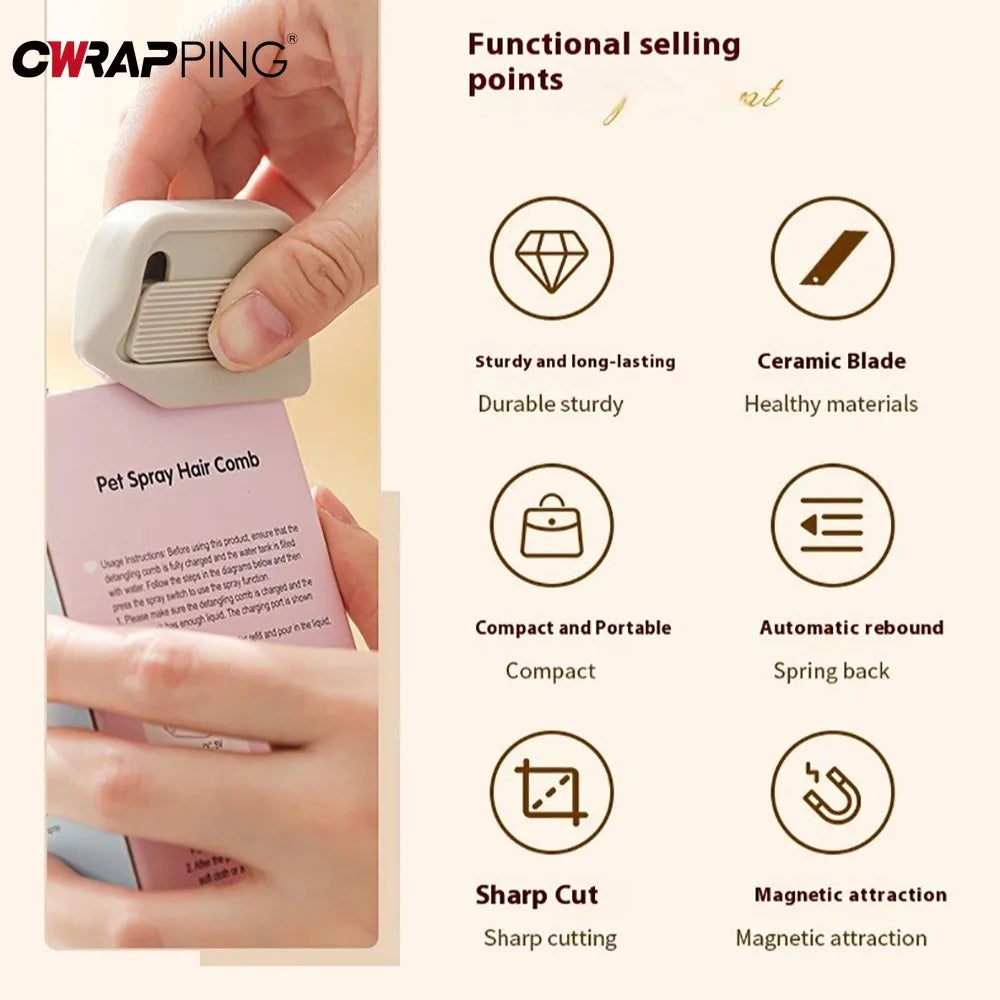 Automatic Retractable Box Cutter Office Supply Stationery Knife School Supplies Letter Opener Cutters Desk Pretty Envelope Paper