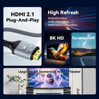 8K HDMI Fiber Optic Cable 8K60Hz 4K120 HDMI 2.1 Cable  Dynamic HDR/eARC/HDCP 2.3 Compatible with LG Samsung Sony TV/PS5/Blu-ray