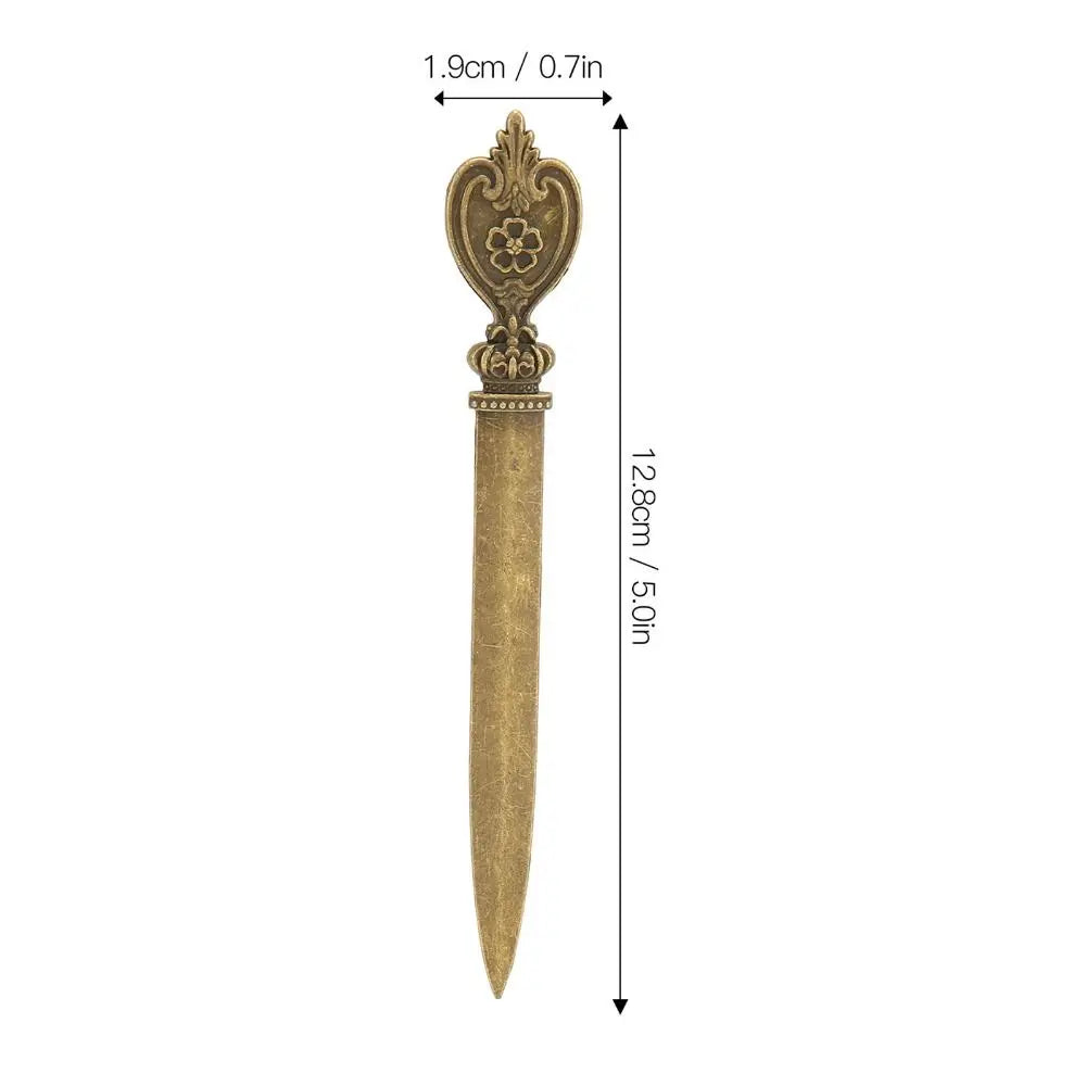 4 Pcs Durable Zinc Alloy Letter Openers Lightweight Retro Envelope Opener Ergonomic Design Bronze Letter Opener Tool Office