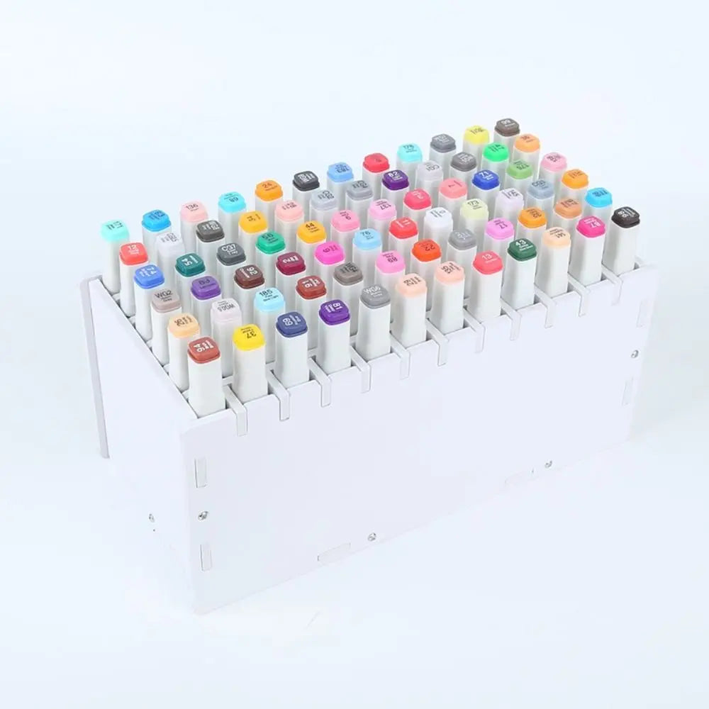 New PVC Art Marker Rack 72/120/180/240 Grids Large Capacity Marker Pen Holder Multi Slots Mark Pen Storage Box Art Tools