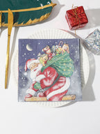 Christmas Party Napkins Disposable Dinner Serviettes Santa Claus Christmas Tree Gifts Flower Element Style Art Decoupage Napkins