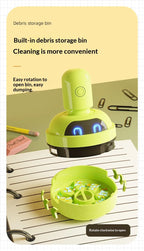 Desktop Cleaner Vacuum Cleaner Cartoon Mini Portable For Eraser Pencil Shavings Dust Cleaning For Keyboard Desk Table