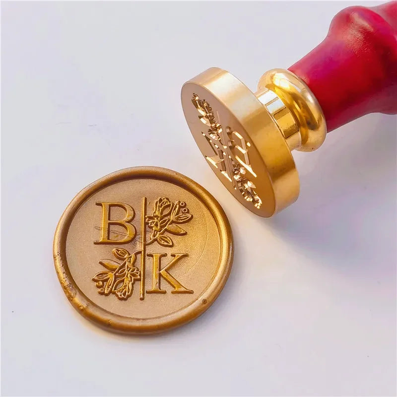 Personalized Wedding Wax Seal Stamp with 2 Initials, Custom Wedding Sealing Wax Stamp Invitation Seal Stamp. Initials Wax Seal