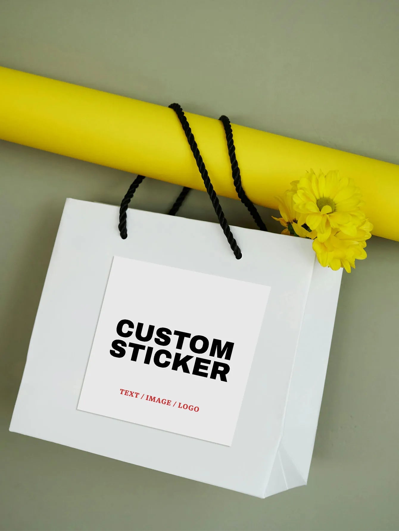 1/60/120/240 Custom Square PVC Stickers Waterproof Personalized for Party, Label, Packaging