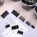 15mm/19mm/25mm/32mm/41mm/51mm Black Metal Binder Clips Long Tail Clip Folder Bookmark Paper Ticket Clip