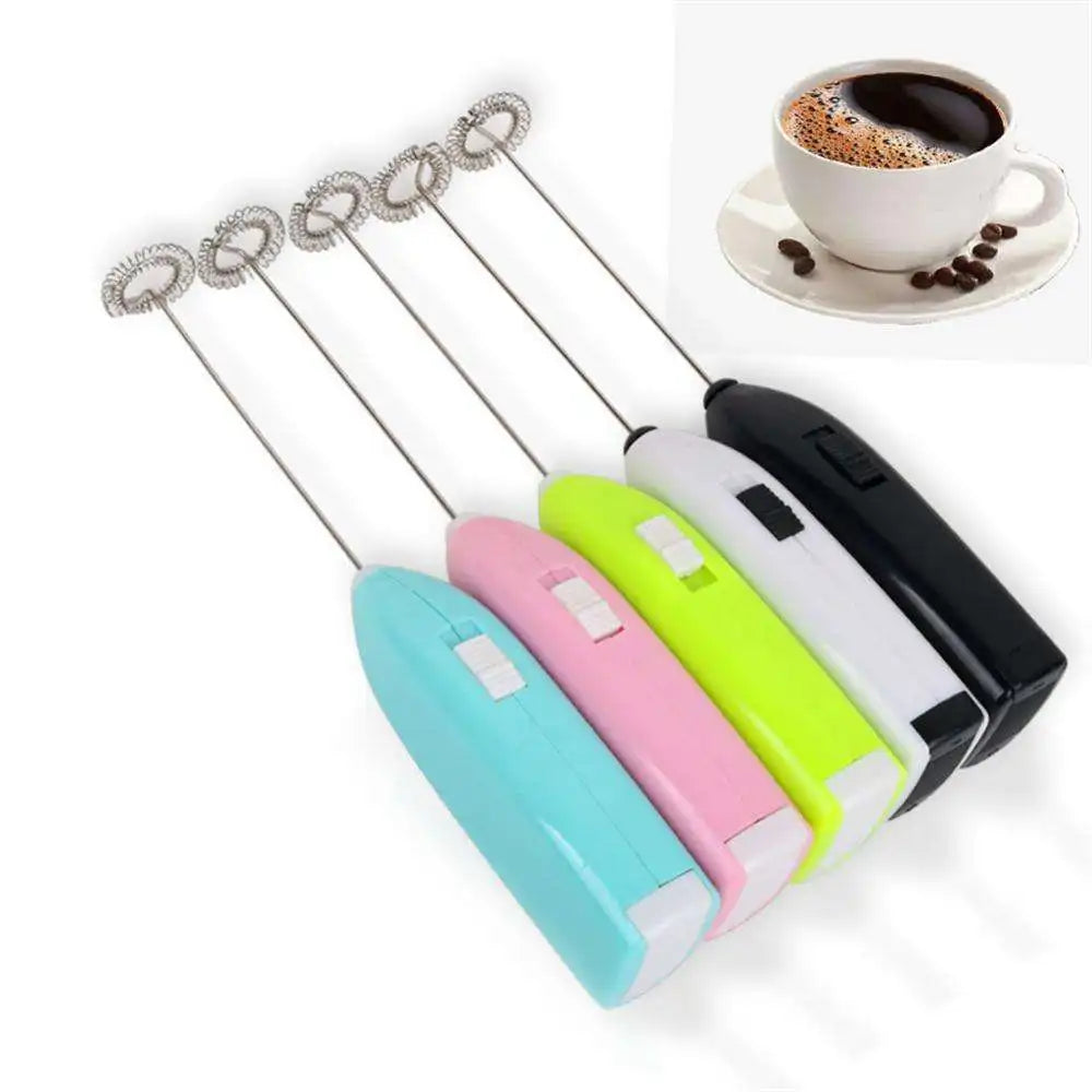 Handheld Electric Egg Beater Mini Battery Powered Milk Frother Coffee Drink Mixer Milk Foamer Kitchen Tools