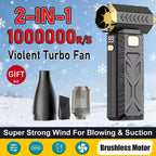 2026 New 1000000RPM Turbo Jet Blower 2in1 Super Powerful Air Blower Vacuum Dust Cleaner USB Rechargeable 65m/s Violent Blower