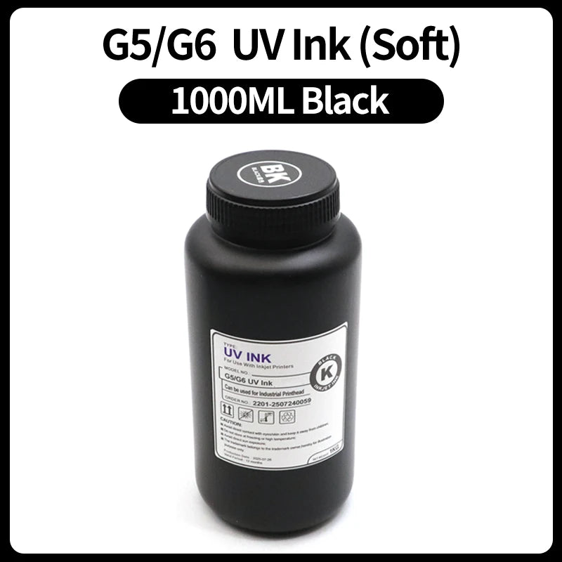 1000ML LED Curable UV Ink For Ricoh G5 G6 Gen3 Gen4 Gen4L Gen5 Gen5i Gen5S Gen6 G3 G4 G5i Printhead Hard Soft Neutral UV Ink