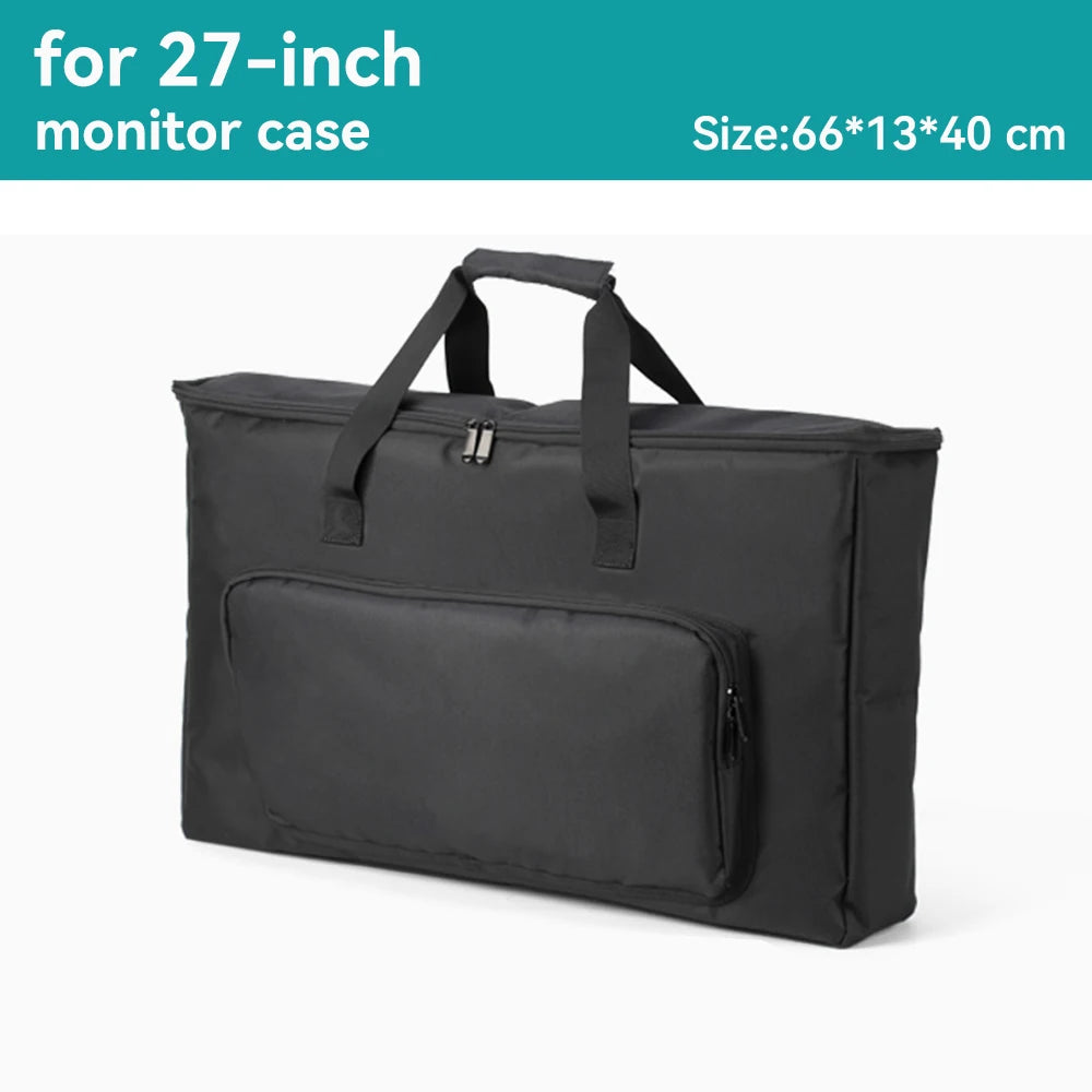 Carrying Case for PC Monitor Portable Shockproof Waterproof Padded Monitor Travel Bag with Strap for 24" 25" 27" 32" Screen