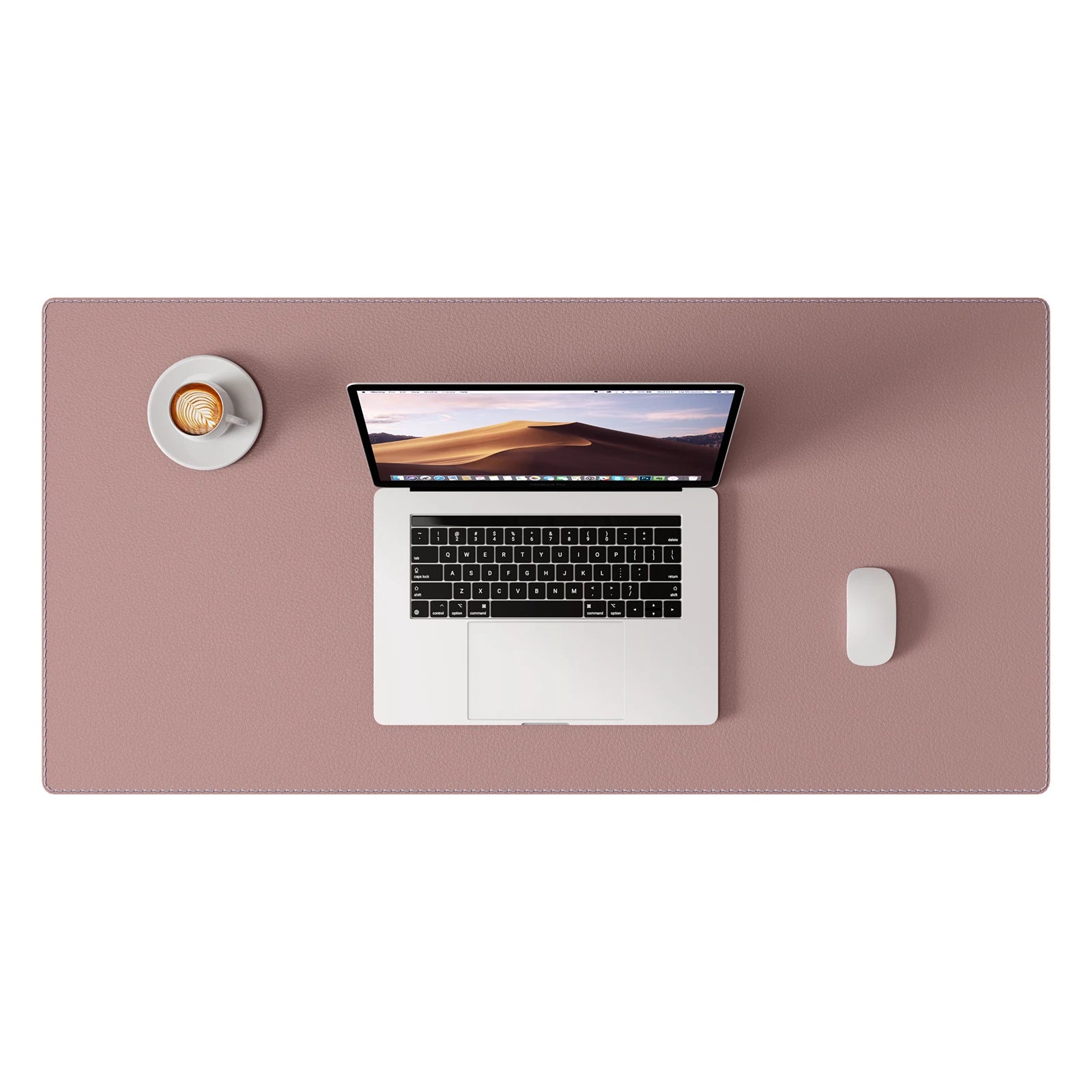 Desk Pad Protector, Mouse Pad, Office Desk Mat, Non-Slip with Stitched Edges PU Leather Desk Blotter for Office Home School