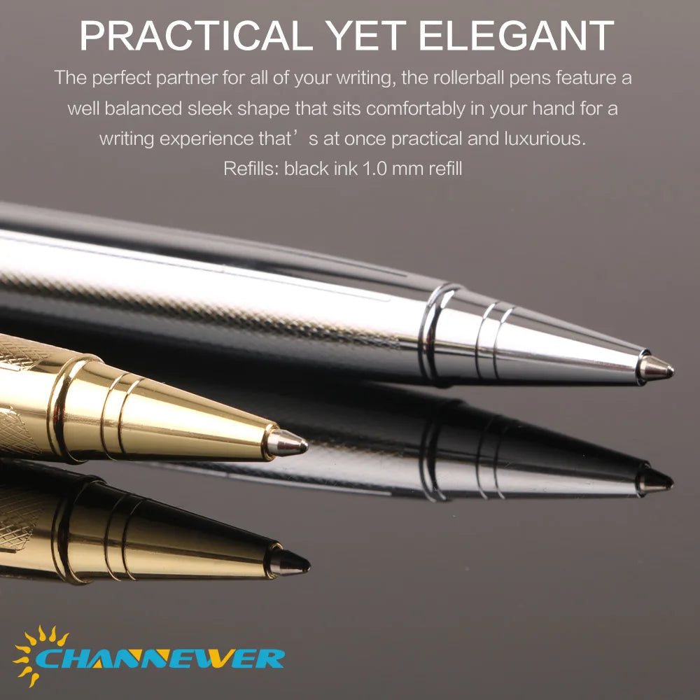STONEGO Capless Ballpoint Pen, Simply Twist Roller Ball Pen Black Gel Ink Medium Point 1.0mm Smooth Writing Signature Pens