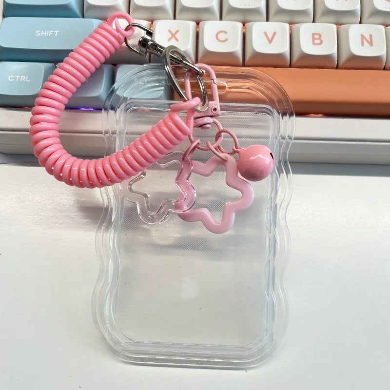Kpop Photocard Holder Photo Display Holder With Star Keychain Idol Picture Protector Sleeves Credit ID Cards Protective Case
