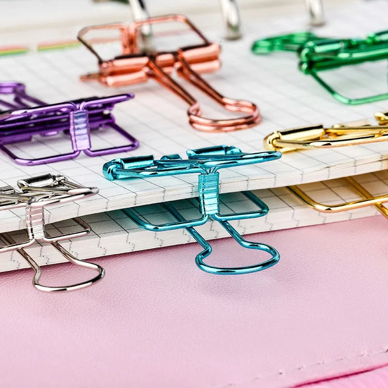 High Quality 51/32/19mm Multicolor Metal Binder Clip Clamp Paper Bookmark Clips Decorative Journal Clips School Office Supplies