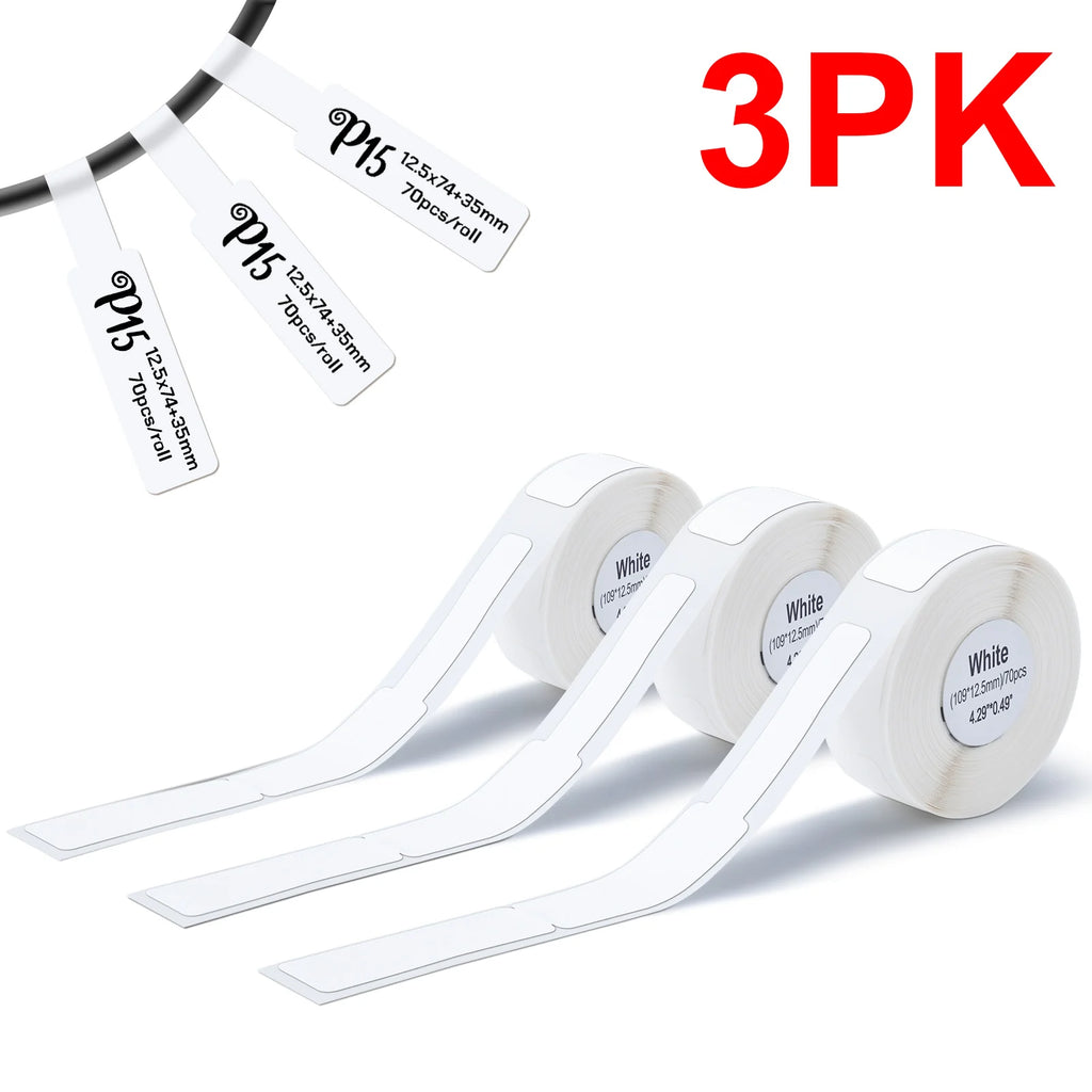 Portable Label Maker P15 Adhesive Thermal Label Printer Wireless Bluetooth Sticker Printer with P15 Self-adhesive Label Paper