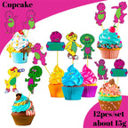 Dinosaur Barney Party Supplies Decorations Kids Birthday Disposable Tableware Tablecloth Cups Plate Party Theme Favors