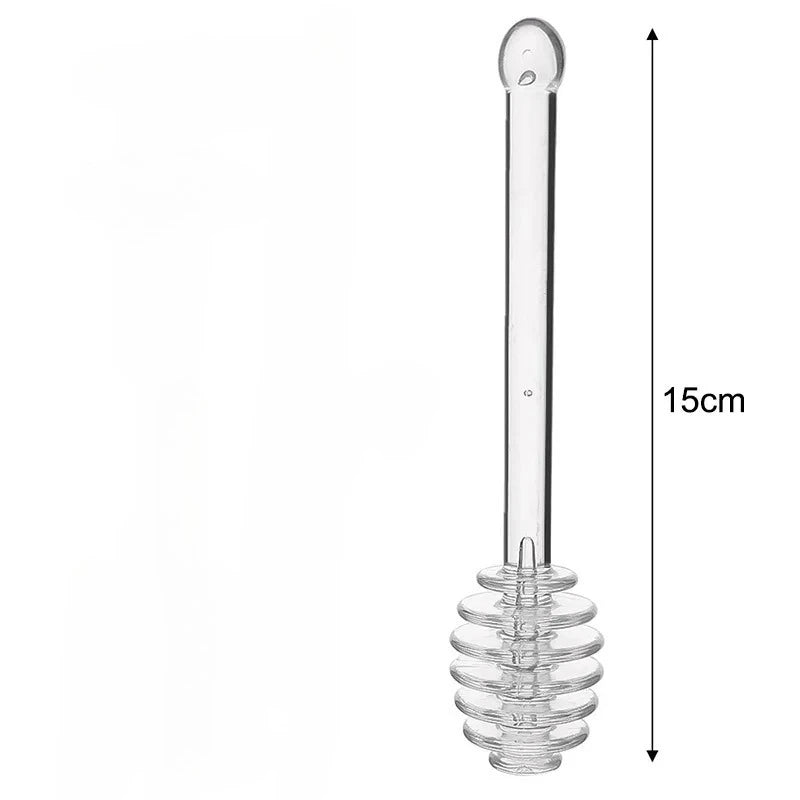 Transparent Honey Stirring Stick Plastic Long Handle Honey Spoon Practical Milk Tea Jam Stirring Bar Multifunction Kitchen Tools