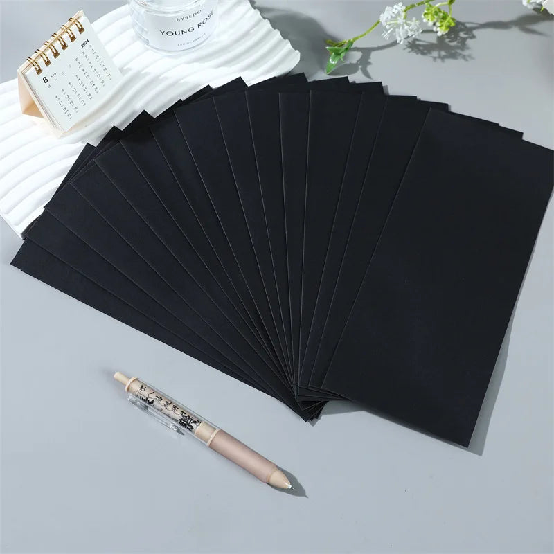 20pcs Black Color Long 24x10.5cm Paper Envelopes for Gift Postcard Letter Packing Envelopes Stationery Wholesale
