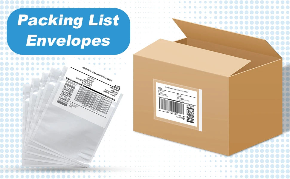 Packing List Pouches Packing Slip Envelope Pouches Clear Self-adhesive Top Loading Packing List 30PCS/Set OPP Packing List Bag