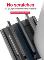 Dual-Slot Vertical Laptop Stand Holder Adjustable Double Desktop Notebook Dock Space-Saving for MacBook HP Dell Chrome Book iPad