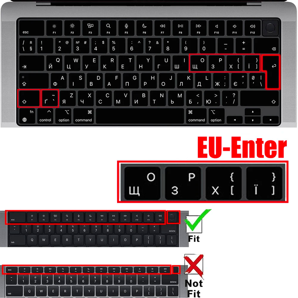 Ukraine Version Silicone Keyboard Protector Cover Waterproof Dustproof Skin for MacBook M5 M4 M3 M2A3113 A3240 A3241 A3401 A3112