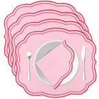 Lotus Shaped Embroidered Edge Napkins 4pcs/set Thickened Pure Cotton Breathable Placemats for Weddings Christmas Daily Party