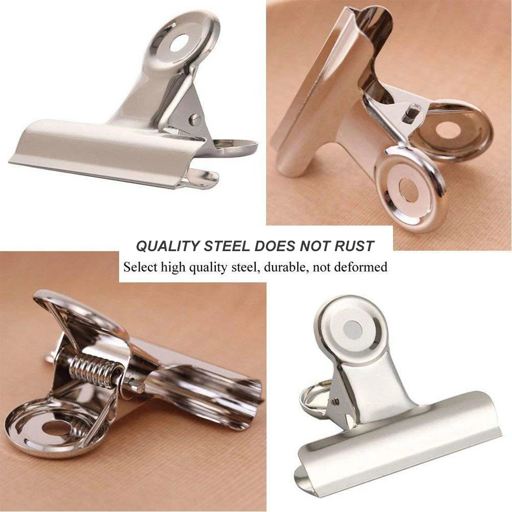 Stainless Steel Bulldog Clips Metal Office Paper Clip Binder Grip Clamp 75mm