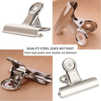 Stainless Steel Bulldog Clips Metal Office Paper Clip Binder Grip Clamp 75mm