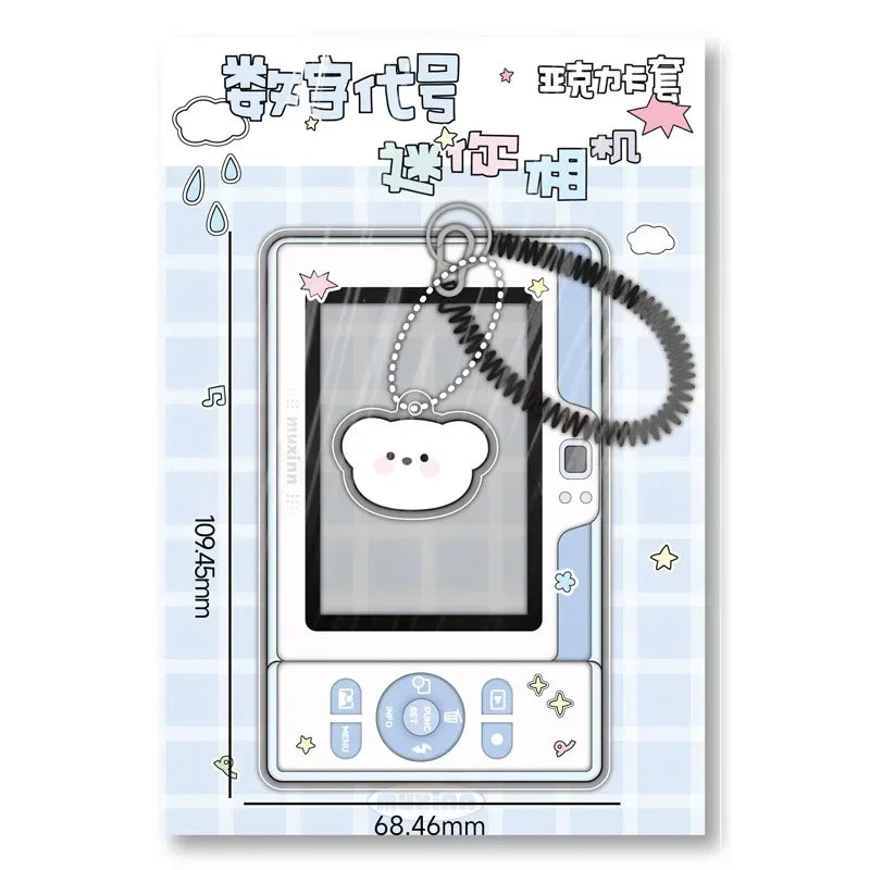 Kawaii 3 inch Acrylic Mobile Shape Kpop Photocard Holder Photo Card Holder Bag Pendant School Stationery