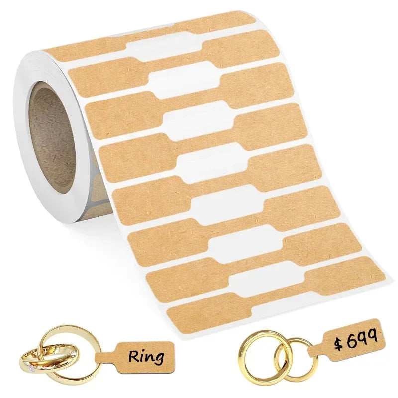 500pcs Paper Price Tags Jewelry Tags Self Adhesive Blank Labels Display Card Packaging Sticker Necklace Earring Bracelet DIY