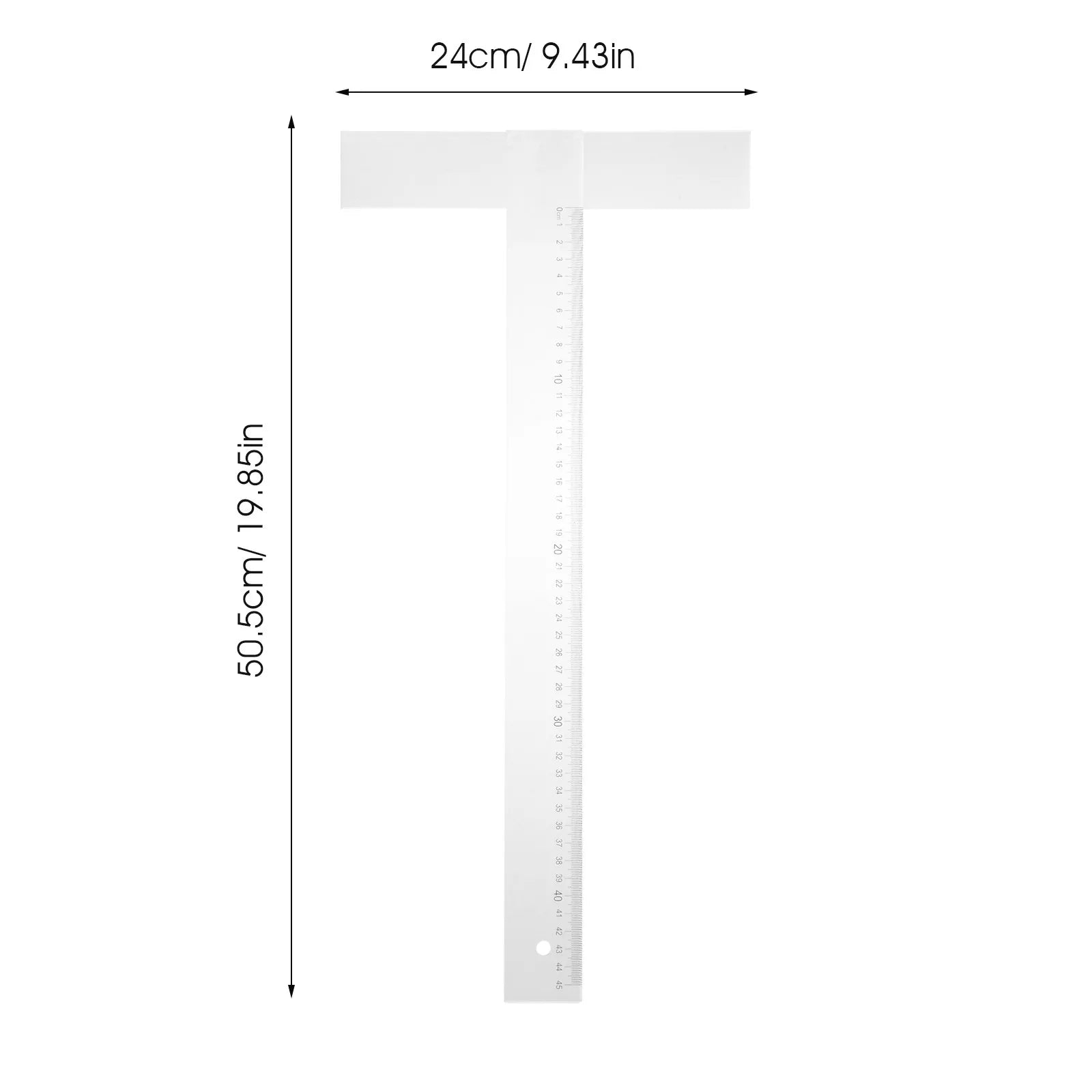 T Ruler 18 Inch Sturdy Crafting Square Lightweight Drafting Parallel Woodworking Measuring Tool Portable Precision Carpenter