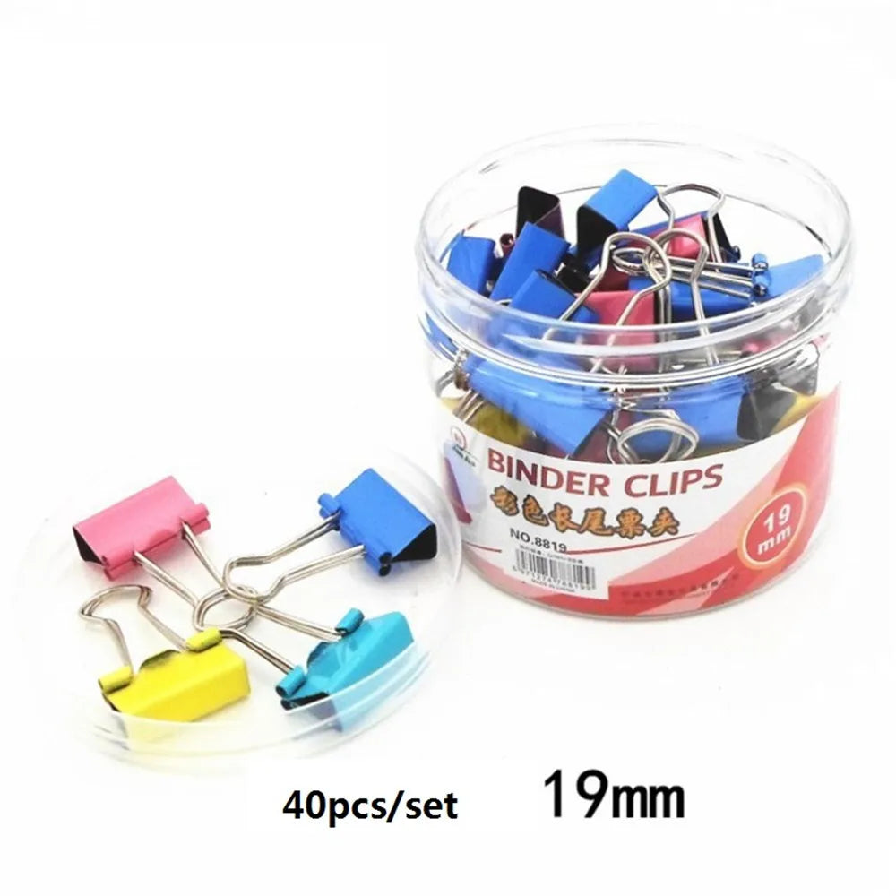 Colorful Metal Binder Clips Paper Clip Office Stationery Binding Long Tail Clip Colored Ticket Clip Tailcoat Clip