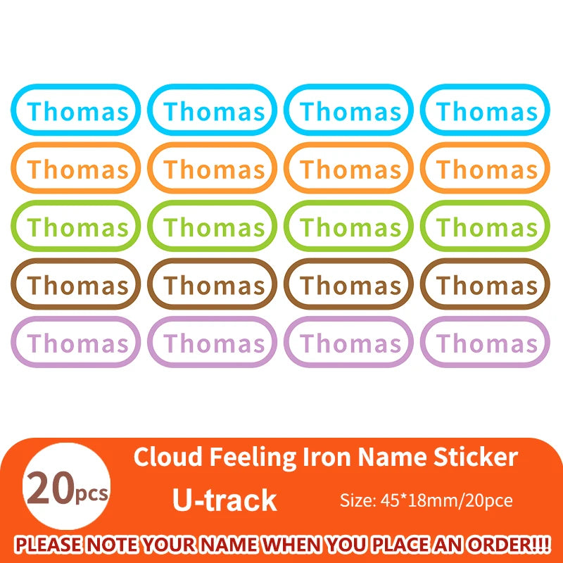 Custom Clothes Ironing Name Sticker Personalized Washable Stickers  Heat Transfer Labels on Fabric Clothing Babysuit Tags