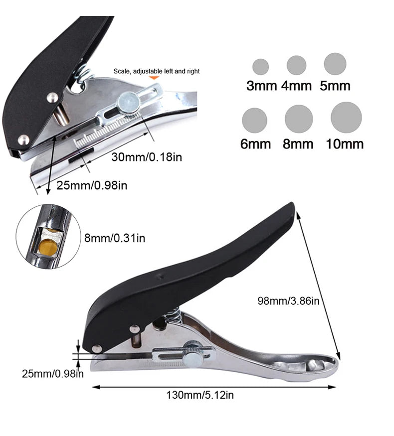 3mm/4mm/5mm/6mm/8mm/10mm Hole Punch Aperture Round Punch Pliers Credit Photo Paper Card Corner Round Puncher Plier Paper Cutter
