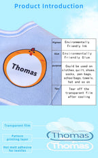 Custom Clothes Ironing Name Sticker Personalized Washable Stickers  Heat Transfer Labels on Fabric Clothing Babysuit Tags
