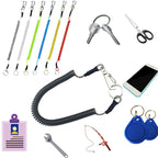 1.2m/2m/3m Max Stretch Plastic Spring Elastic Rope Fishing Lanyards With Carabiner Boating Ropes Anti-lost Phone Keychain Lock