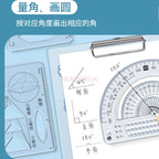 8pcs/set Multi functional geometric ruler, student drawing ruler, mathematical drawing design template