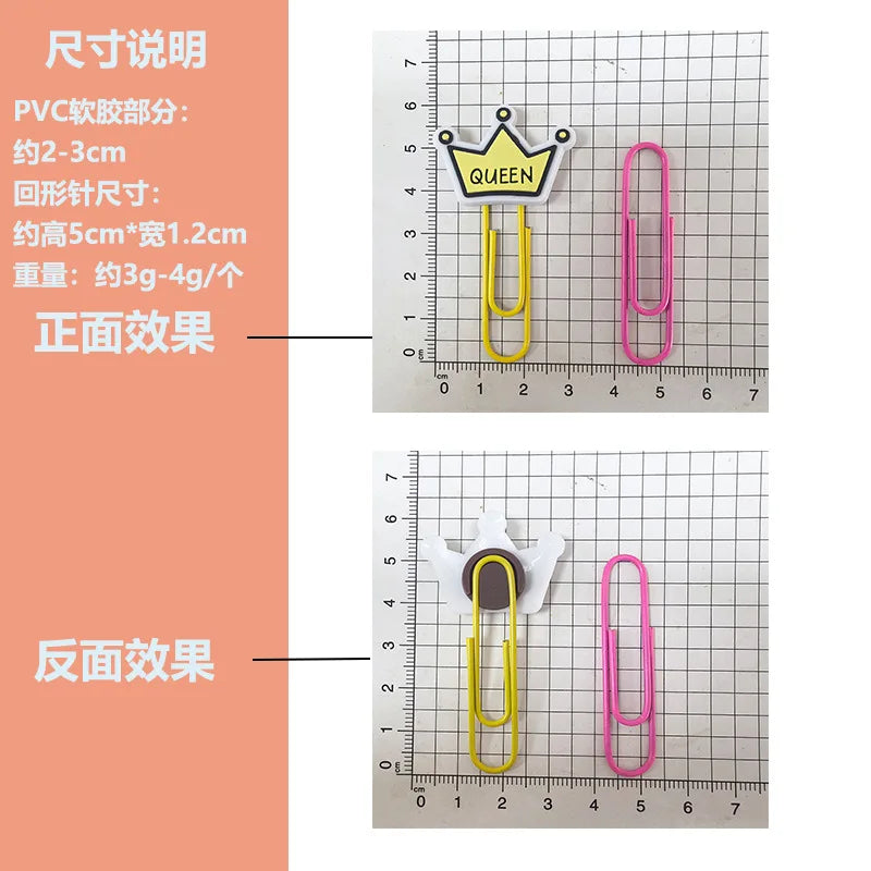 12 pcs Random Capibala Cartoon Paper Clips Diy Binder Clip Bookmark Decoration Kawaii School Office Supplies