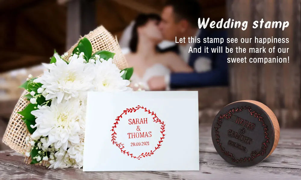 Personalized Stamp Custom Wooden Stamp Weddding Seal Stamp Logo For Invitation Stationery Custom Name Business Wedding Branding