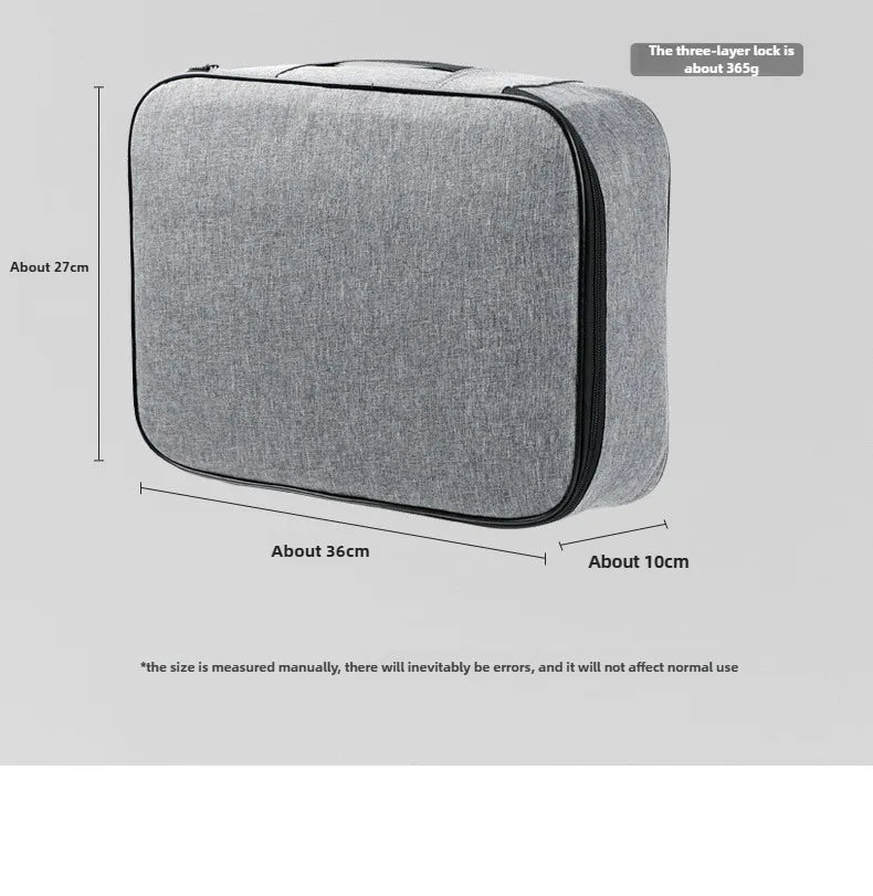 Lockable Document Storage Bag Multi Compartment Passport Card Certificate Organizer Travel Household Important File Box