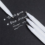 5Pcs White Manga Marker Pens Set 0.8mm Permanent Ink Waterproof Art Brush Pen for Scrapbooking Black Paper Drawing Tire Pen