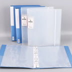 〔R〕A4 3-Ring Binder Folders - Clear & Blue Document Organizers for Office/Study