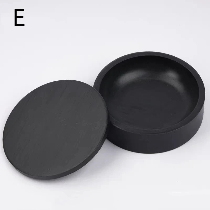 Natural Raw Stone Inkstone Chinese Brush Writing Painting Circular Inkstone Vintage She Inkstone Cartridge Calligraphy Supplies