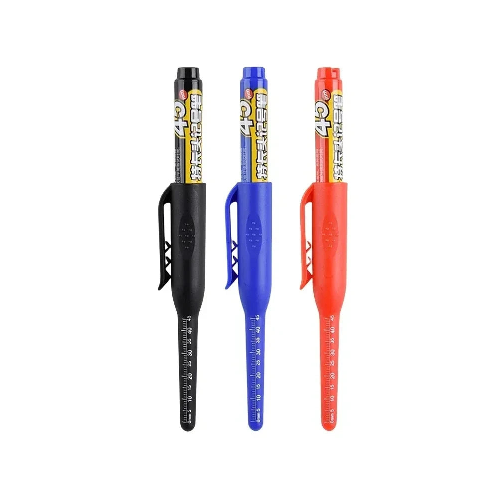 45mm Deep Hole Long Nib Head Markers Deep Drill Hole Long Nib Scriber Multifunction Mechanical Carpentry Colorful Marker Pen