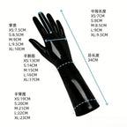 Transparent black Latex Gloves Women's Full Finger Rubber Gloves Wear