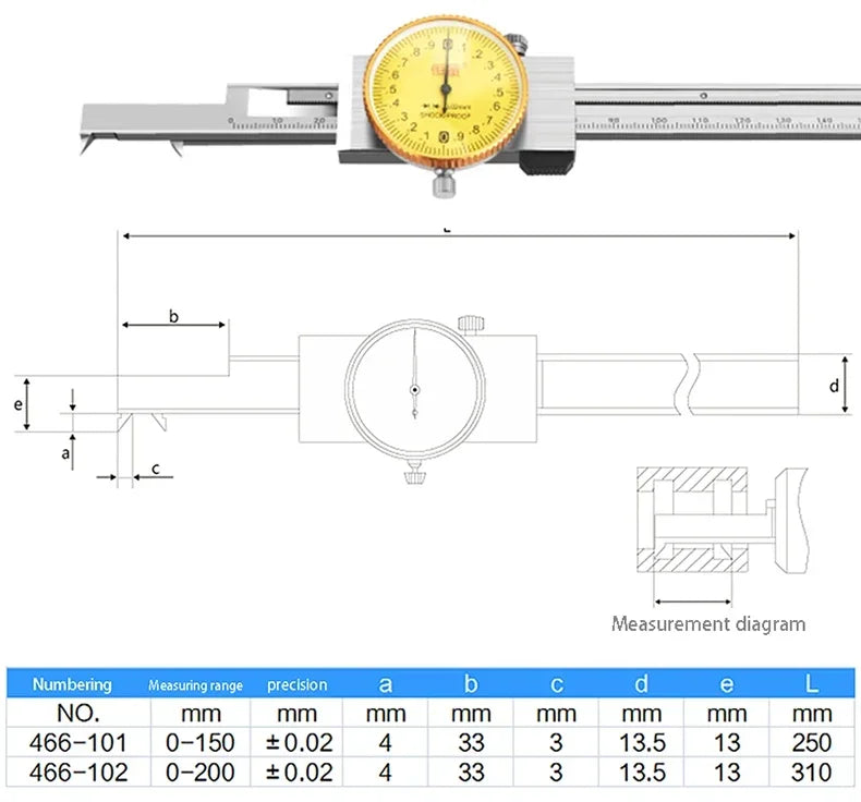 Electronic Inner Groove Width Digital Caliper 4-150 200mm High-Precision 0.01 Hole Inner Groove Measurement Tool