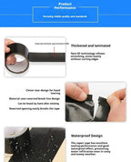 5m/10m Heavy Duty Waterproof Black Duct Tape Strong Adhesive Gaffer Tape for Repairs Sealing Indoor Outdoor Use Hand Tearable
