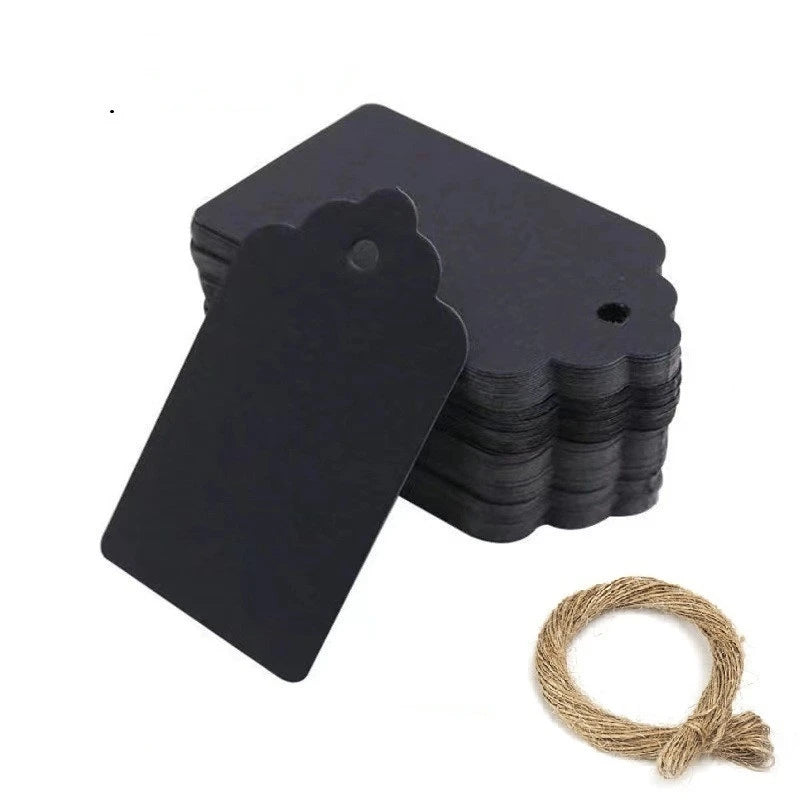 100/300/500pcs Kraft Paper Blank Gift Hang Tags with String for Gift Wrapping Price Small Business Packaging Supplies Material