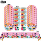 Superkitties Happy Birthday Party Decor Paw Meow Cat Super Kitties Tableware Tablecloth Plate Cup Gift Set Kid Party Supplie Toy